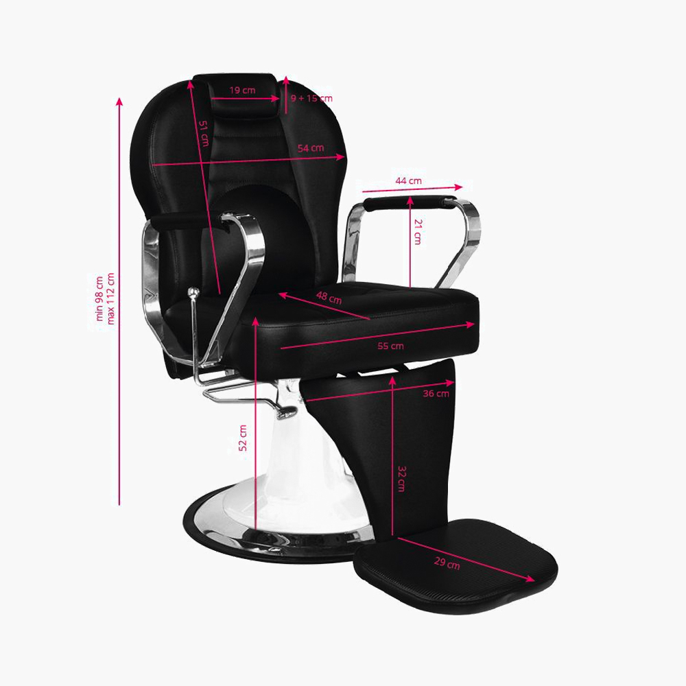 Fauteuil de barbier noir-blanc Tiziano Gabbiano