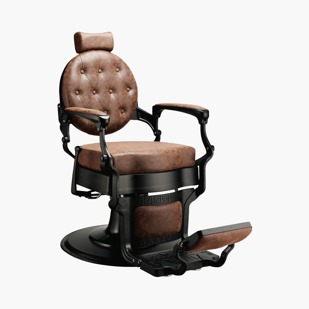 Fauteuil de barbier marron noir-mat Berlin Qainzo Fauteuil de barbier marron noir-mat Berlin Qainzo