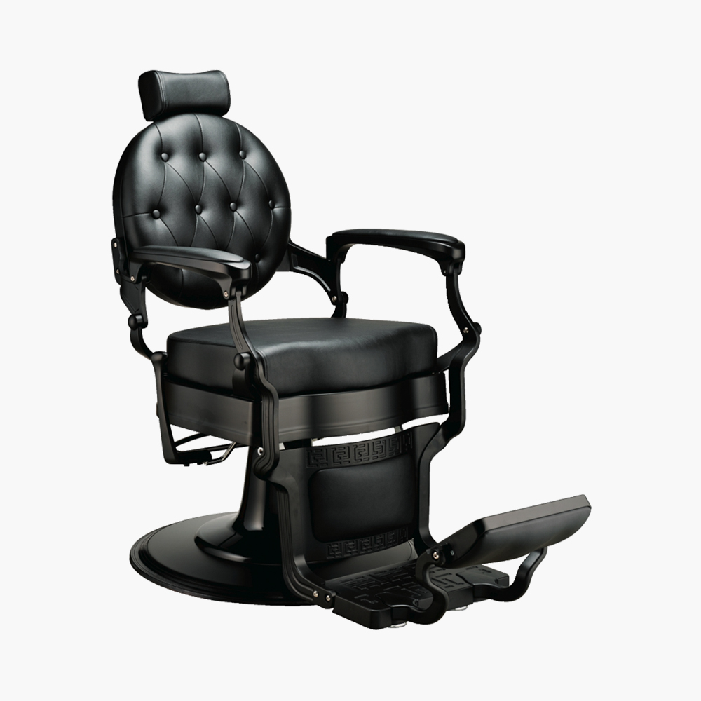 Fauteuil de barbier noir noir-mat Berlin Qainzo