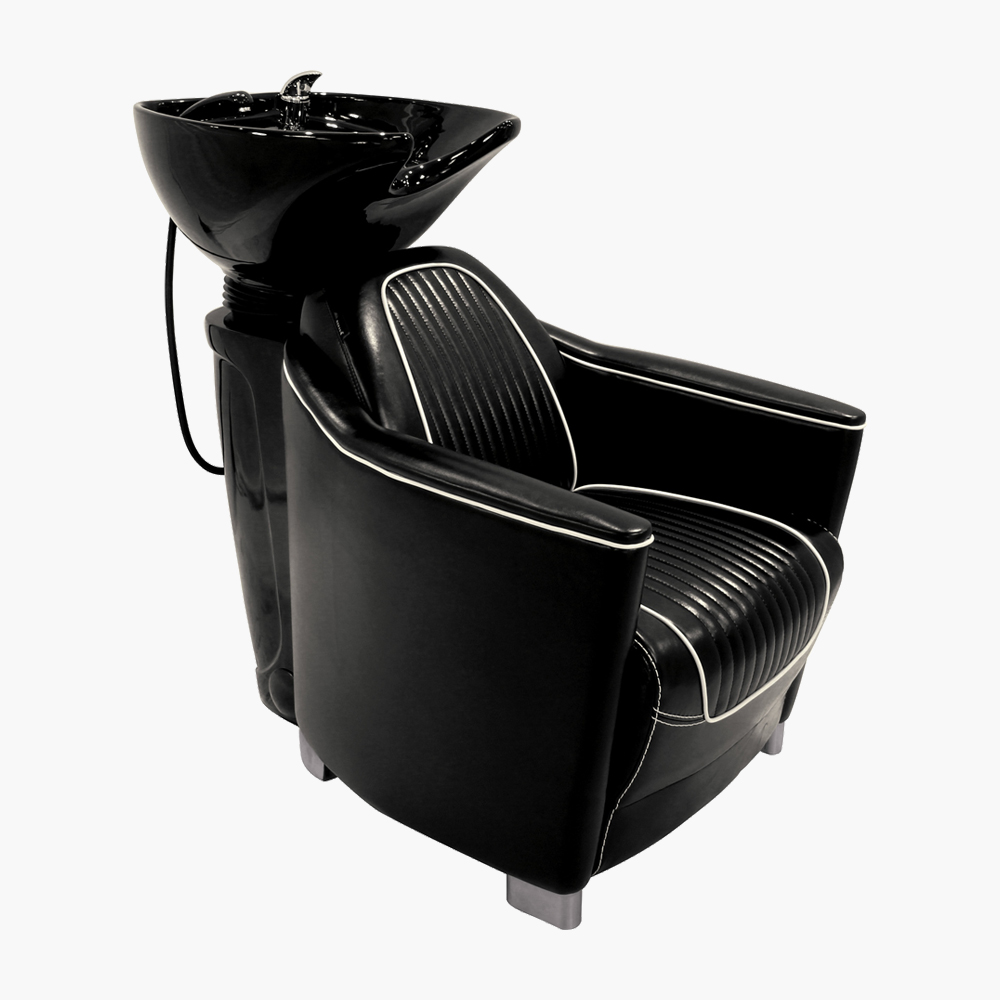 Bac à shampoing cuir-noir cuve-noir Hornet Jacques Seban