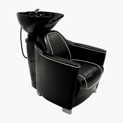 Bac à shampoing cuir-noir cuve-noir Hornet Jacques Seban