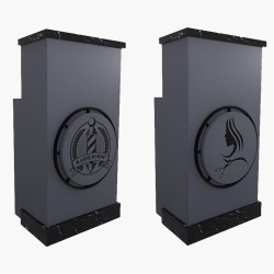 Meuble de caisse et réception BNK6464 Gris Qainzo