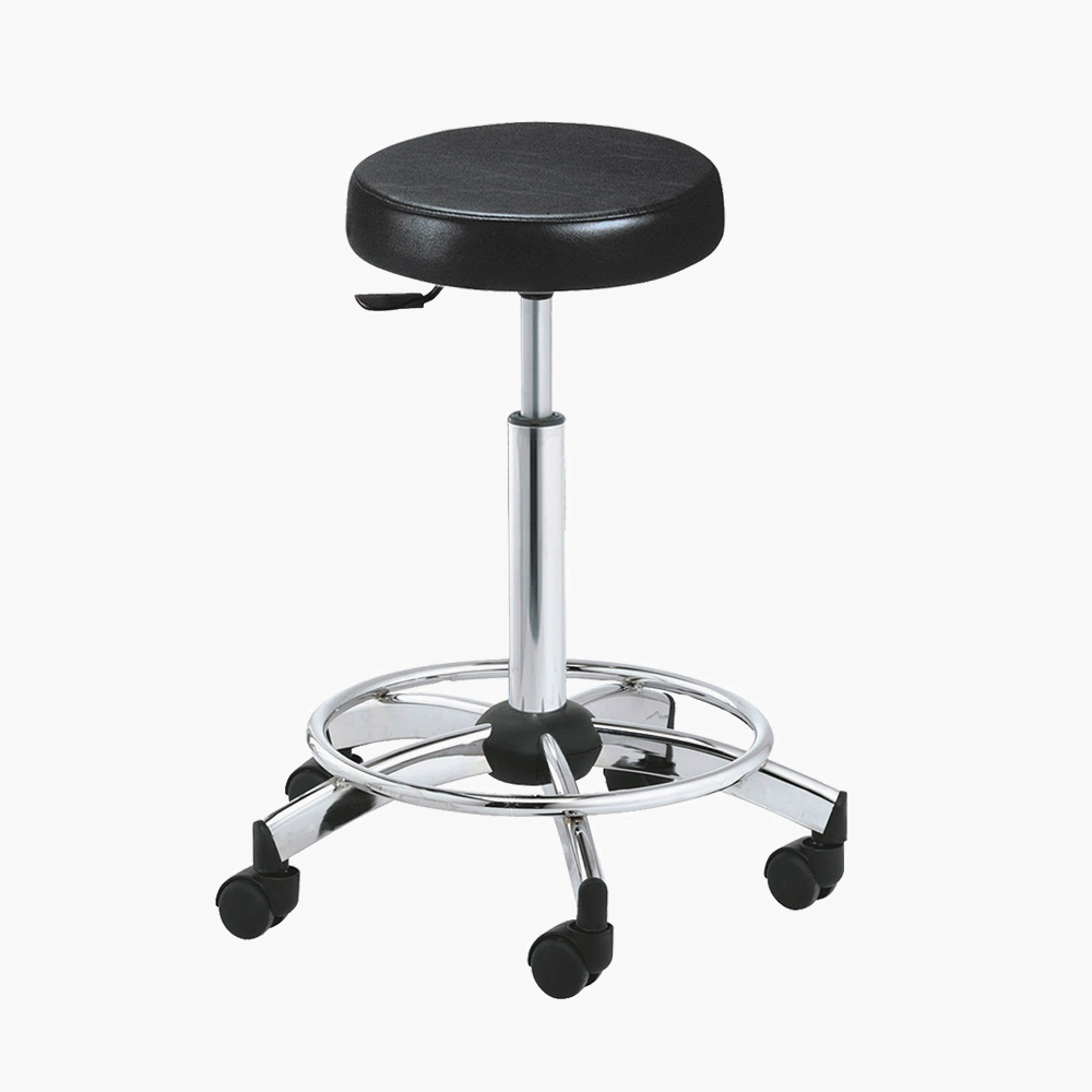 Tabouret de coiffure pied cerclé Monte-Carlo Noir Jacques Seban