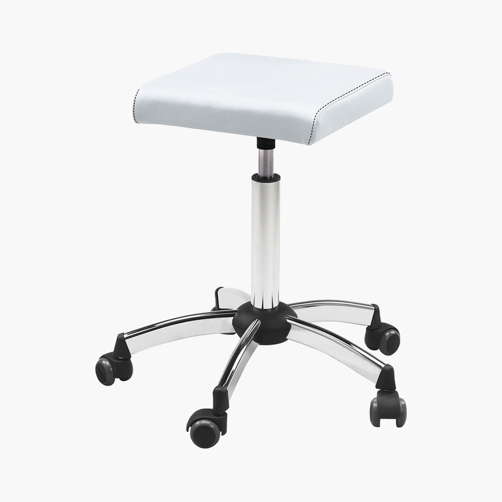 Tabouret de coiffure square Blanc Jacques Seban