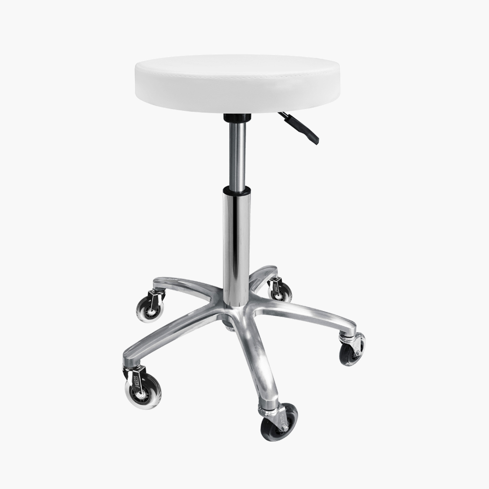 Tabouret de coiffure roll'in Blanc Jacques Seban