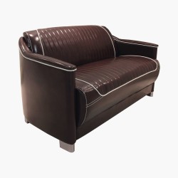 Banquette d'attente 2 places Bombay Marron Jacques Seban Banquette d'attente 2 places Bombay Marron Jacques Seban