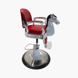 Fauteuil de coiffure enfant style barbier Manege Rouge Jacques Seban