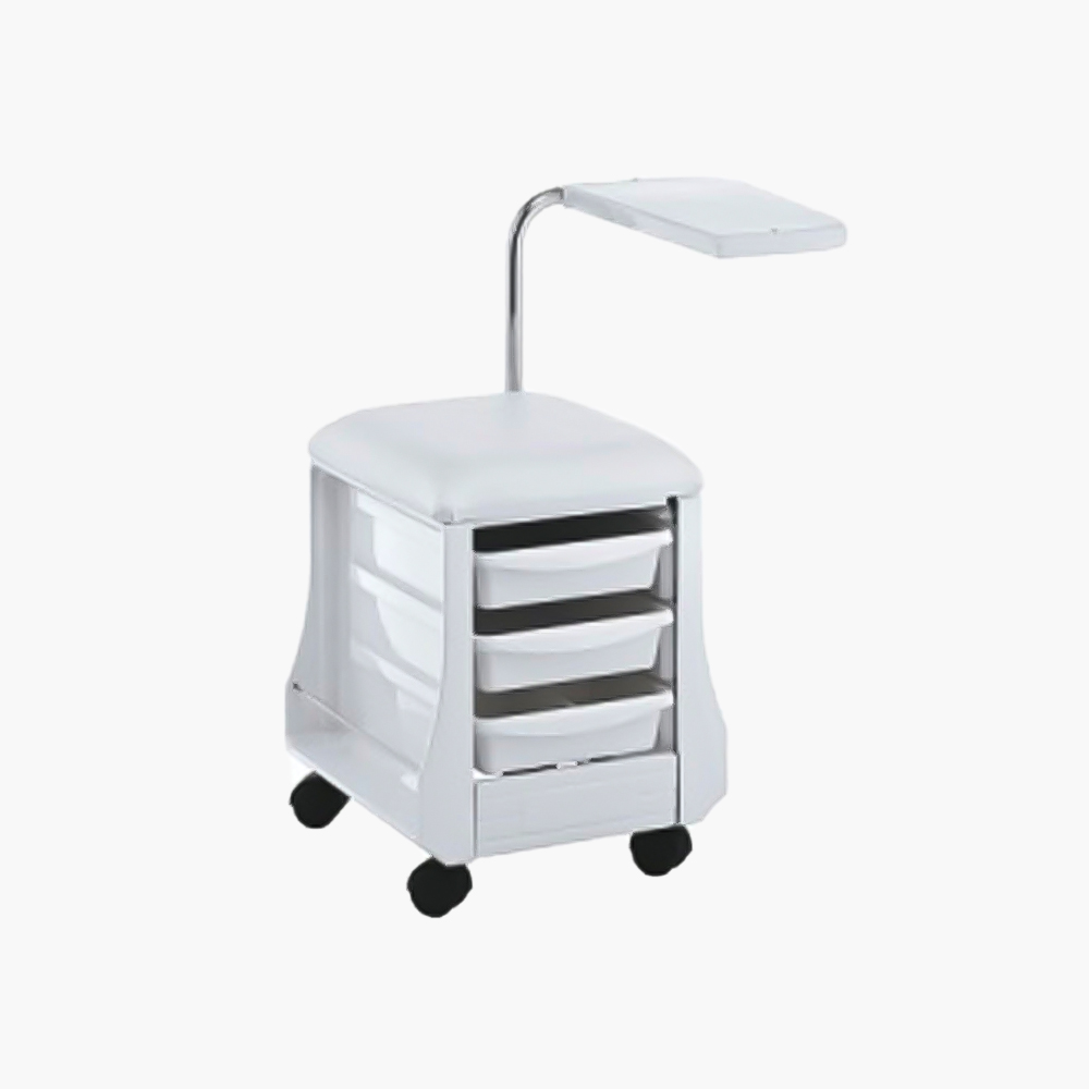 Tabouret et table manucure Hand Service Blanc Jacques Seban