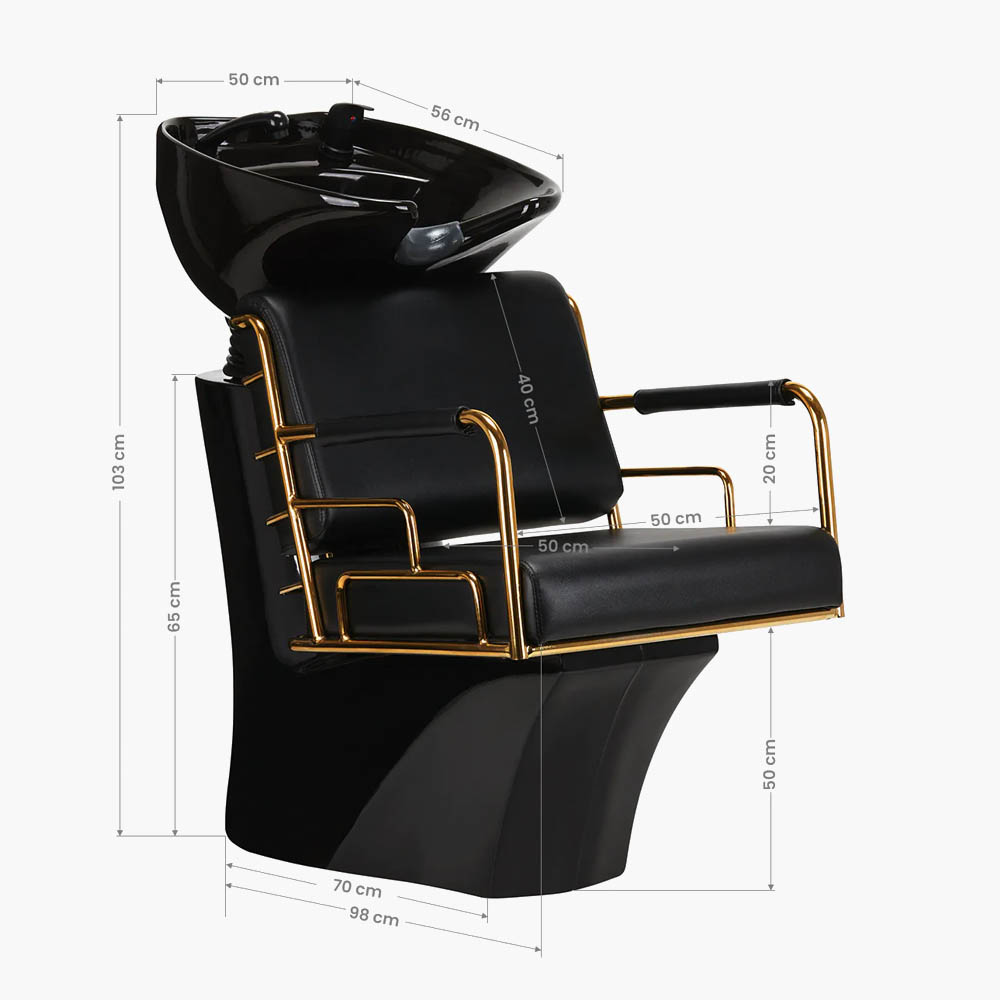 Bac à shampoing noir-gold (cuve noir) Prato Gabbiano