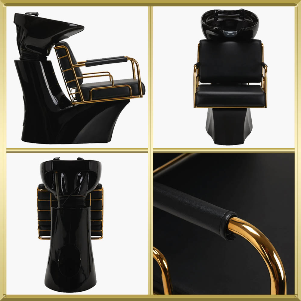 Bac à shampoing noir-gold (cuve noir) Prato Gabbiano